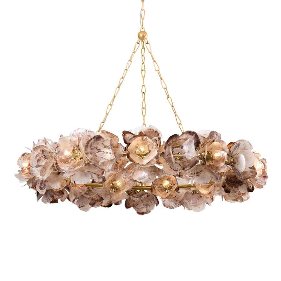 Corbett Lighting Galle 20 Light 54" Wide Abstract Chandelier with Oyster Shell Shades - Image 1