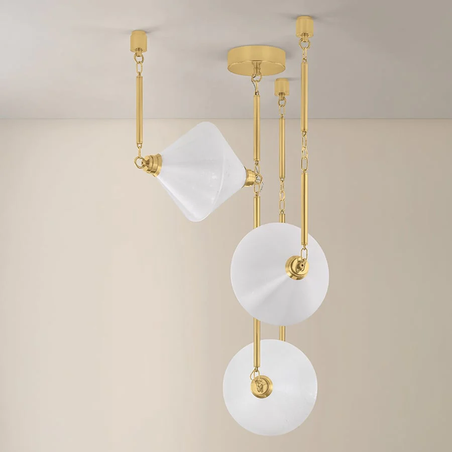 Corbett Lighting Solara 35" Wide LED Multi Light Pendant with Seedy Cloud Glass Shades - Image 2