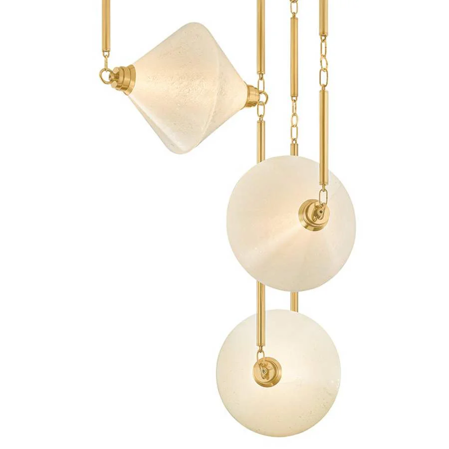 Corbett Lighting Solara 35" Wide LED Multi Light Pendant with Seedy Cloud Glass Shades - Image 1