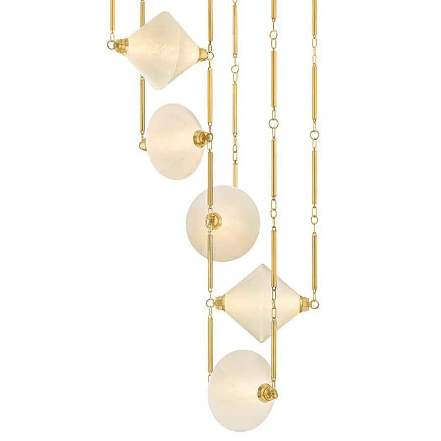 Corbett Lighting Solara 66" Wide LED Multi Light Pendant with Seedy Cloud Glass Shades - Image 1