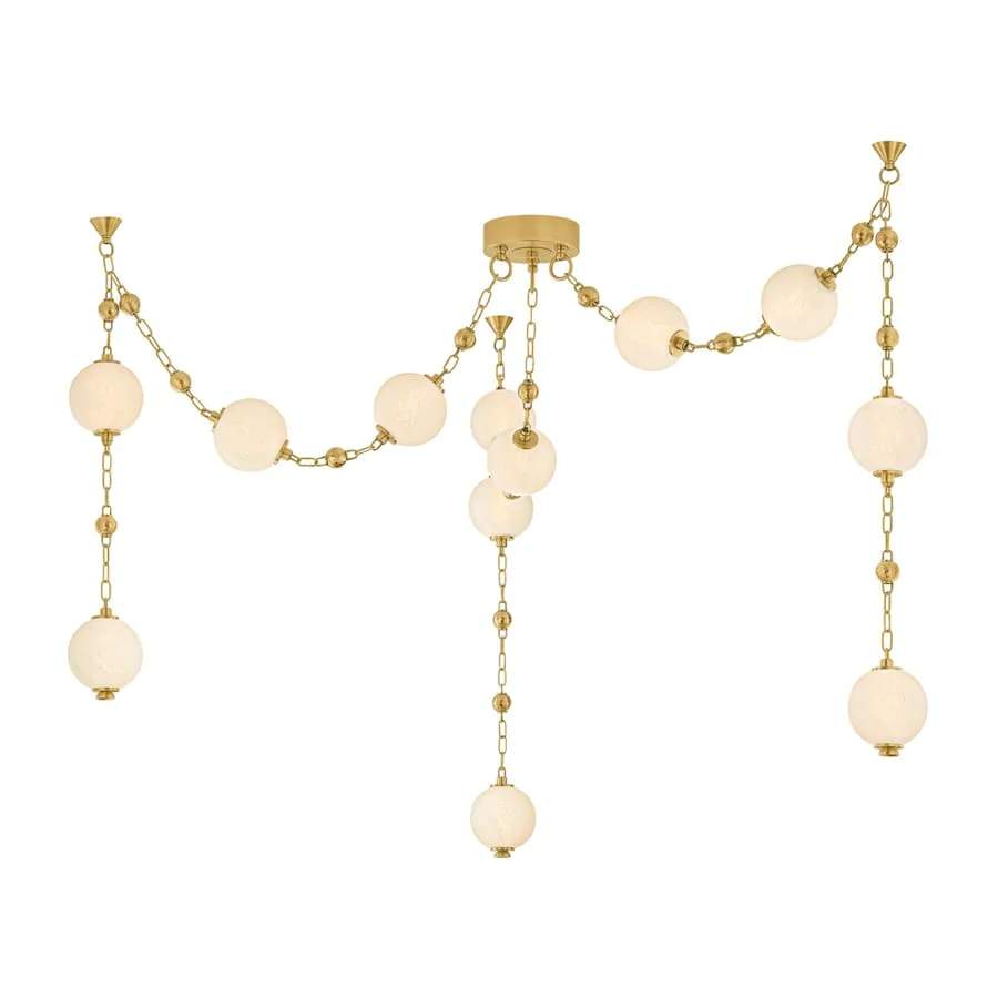 Corbett Lighting Corda 118" Wide LED Multi Light Pendant with Matte Cloud Glass Shades - Image 1