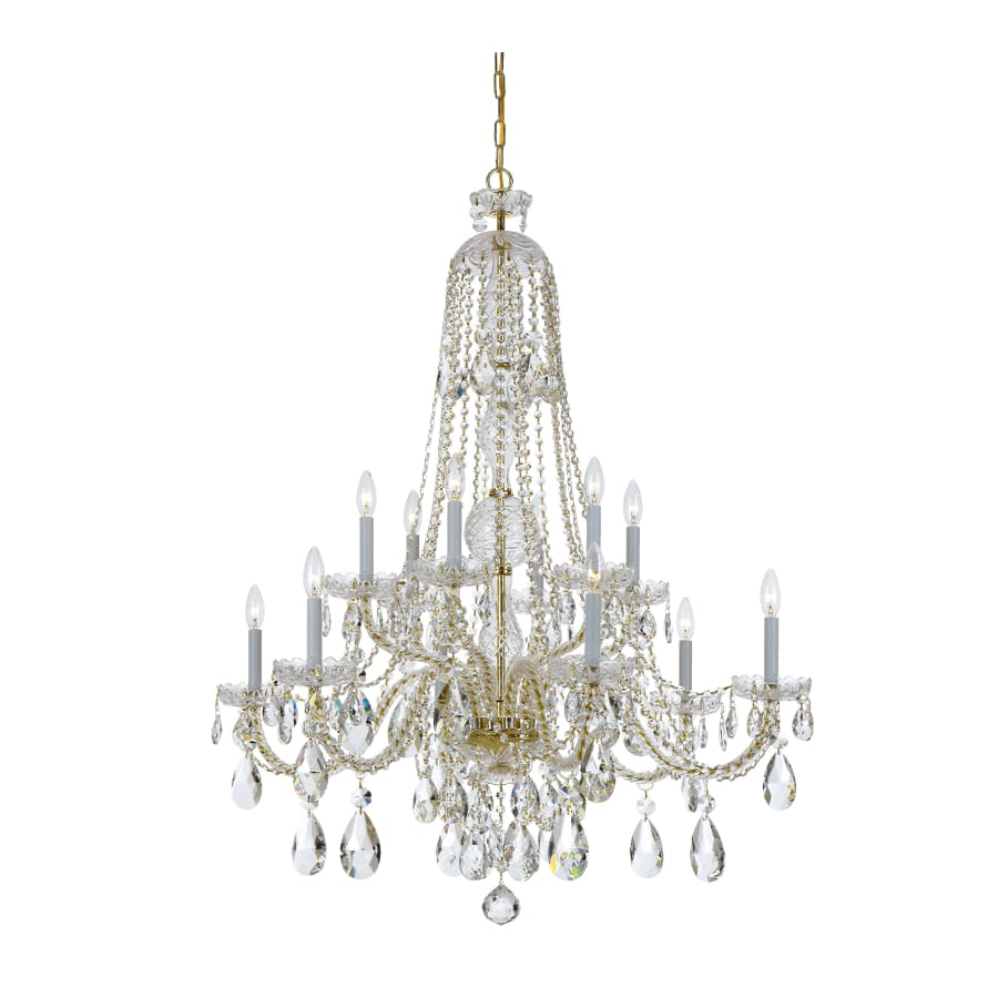 Crystorama Lighting Group Traditional Crystal 12 Light 38" Wide Crystal Chandelier with Hand Cut Crystal Accents - Image 1