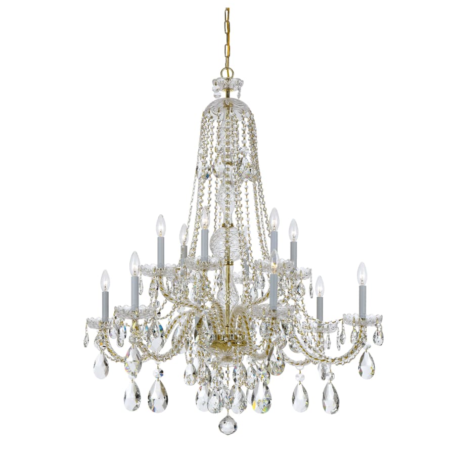 Crystorama Lighting Group Traditional Crystal 12 Light 42" Wide Crystal Chandelier with Hand Cut Crystal Accents - Image 1