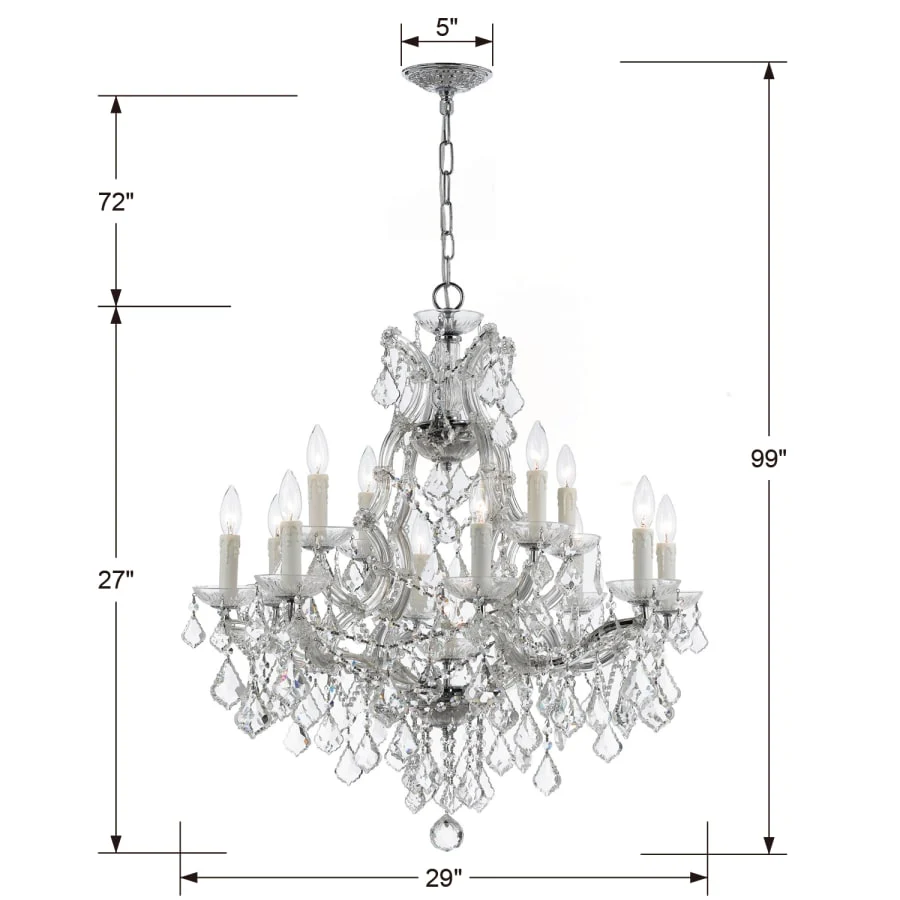 Crystorama Lighting Group Maria Theresa 13 Light 29" Wide Crystal Chandelier with Swarovski Spectra Crystal Accents - Image 3