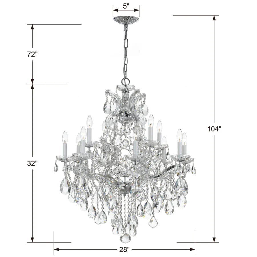 Crystorama Lighting Group Maria Theresa 13 Light 28" Wide Crystal Chandelier with Swarovski Strass Crystal Accents - Image 3