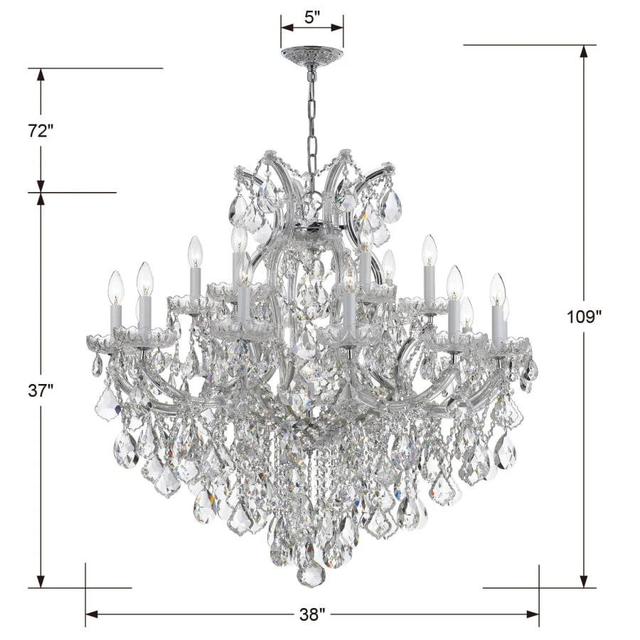 Crystorama Lighting Group Maria Theresa 19 Light 38" Wide Crystal Candle Style Chandelier with Swarovski Strass Crystal Accents - Image 2