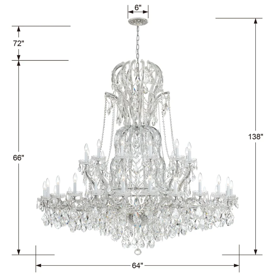Crystorama Lighting Group Maria Theresa 37 Light 64" Wide Crystal Chandelier with Hand Cut Crystal Accents - Image 2