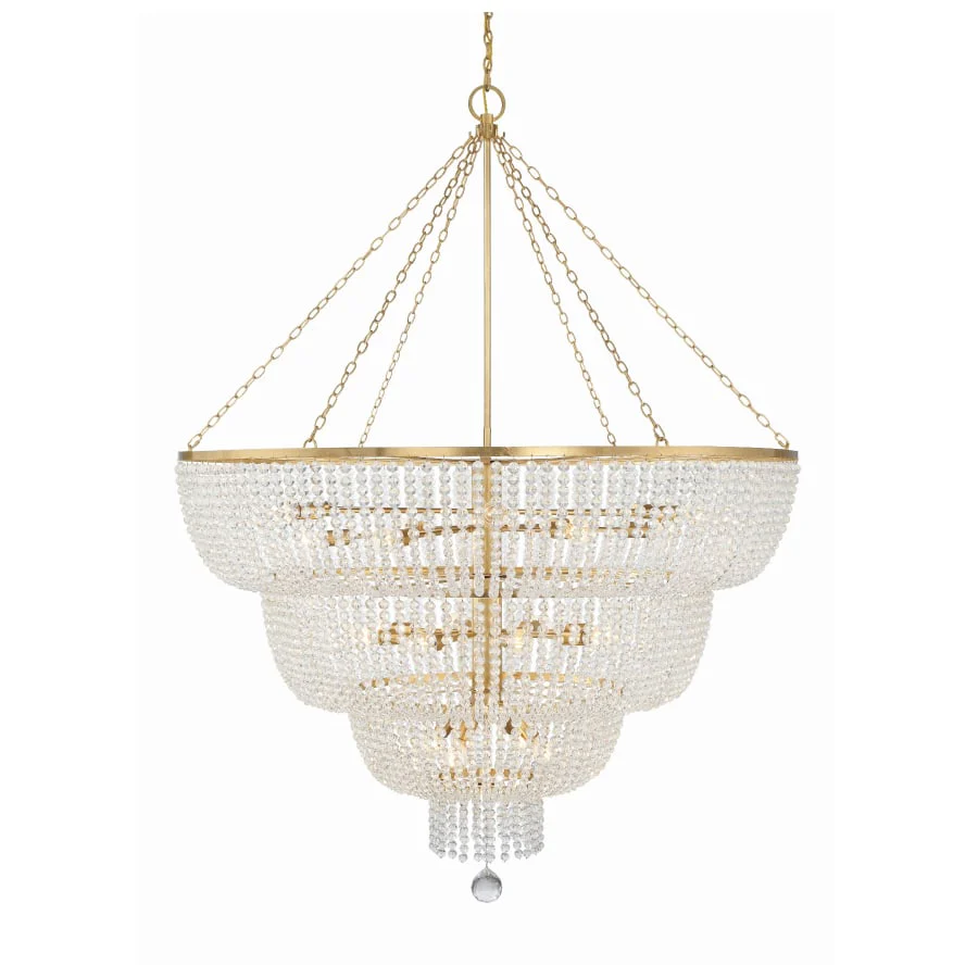 Crystorama Lighting Group Rylee 32 Light 60" Wide Beaded Waterfall Chandelier - Image 1