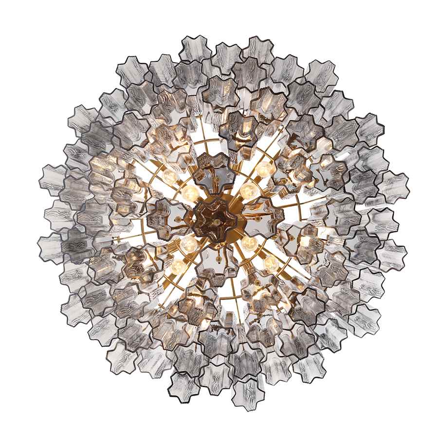 Crystorama Lighting Group Addis 16 Light 32" Wide Chandelier with Smoke Tronchi Glass - Image 3