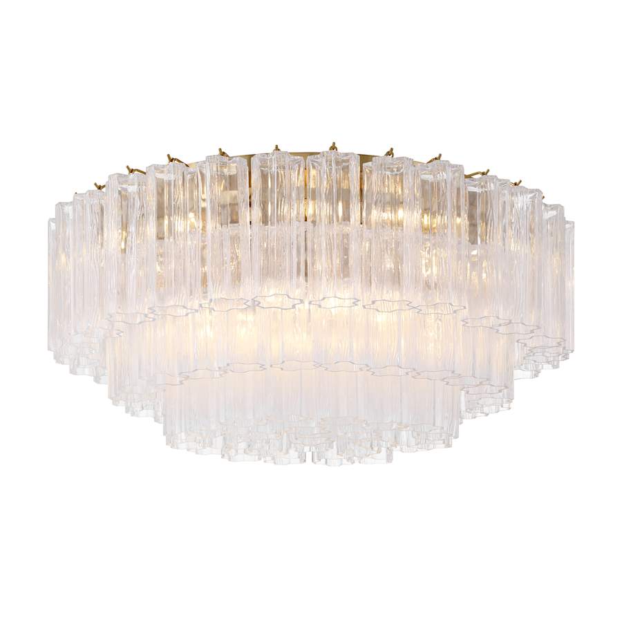 Crystorama Lighting Group Addis 16 Light 32" Wide Flush Mount Drum Ceiling Fixture with Clear Tronchi Glass Shade - Image 1