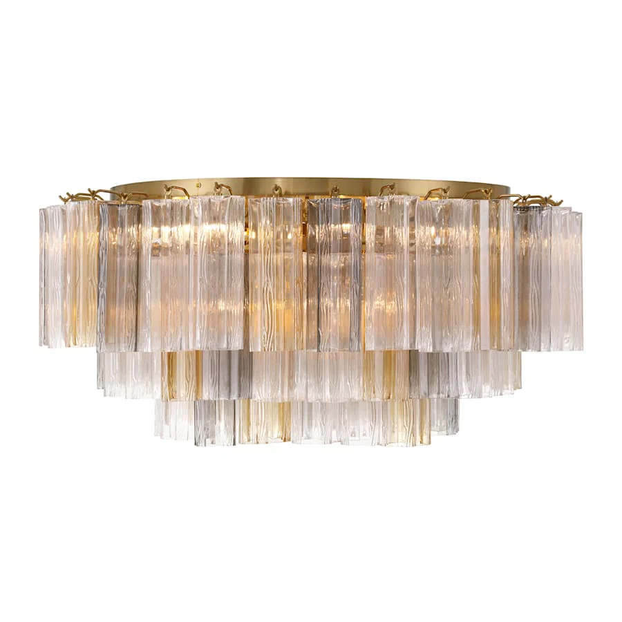 Crystorama Lighting Group Addis 16 Light 32" Wide Flush Mount Drum Ceiling Fixture with Autumn Tronchi Glass Shade - Image 2