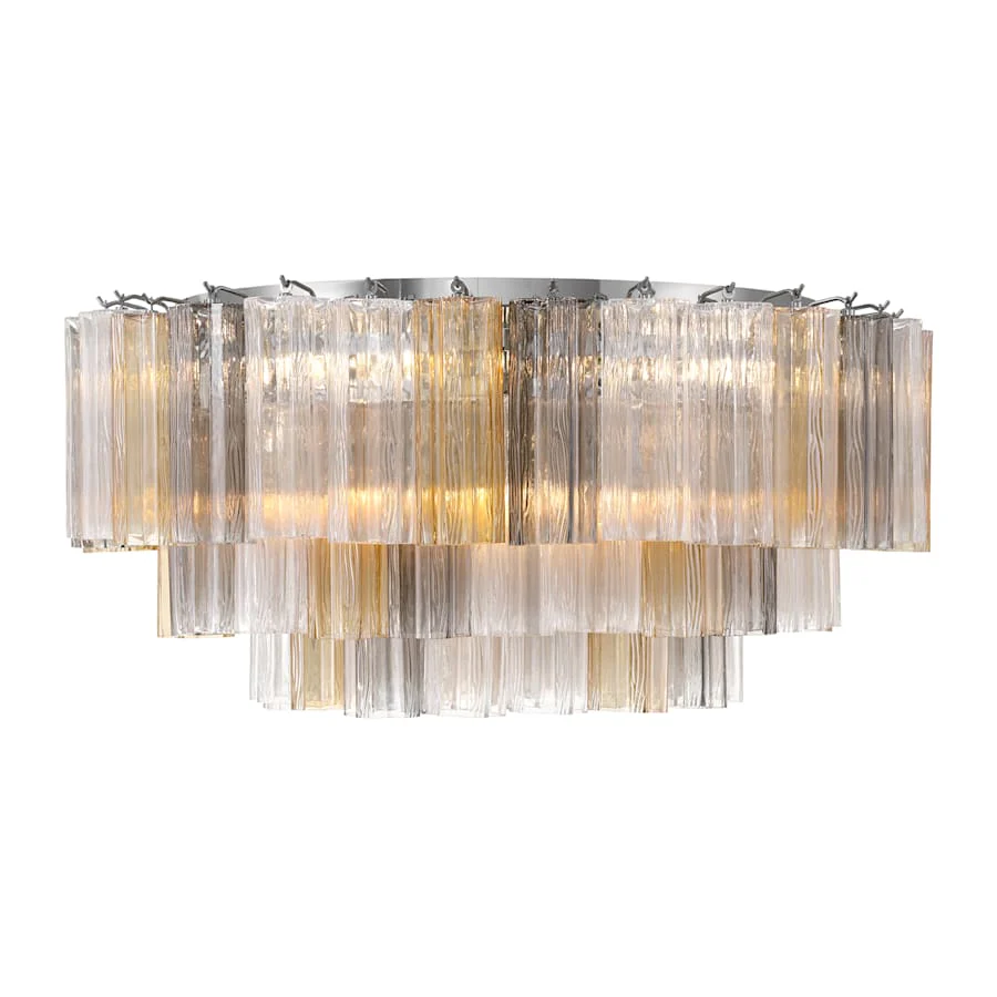 Crystorama Lighting Group Addis 16 Light 32" Wide Flush Mount Drum Ceiling Fixture with Autumn Tronchi Glass Shade - Image 3