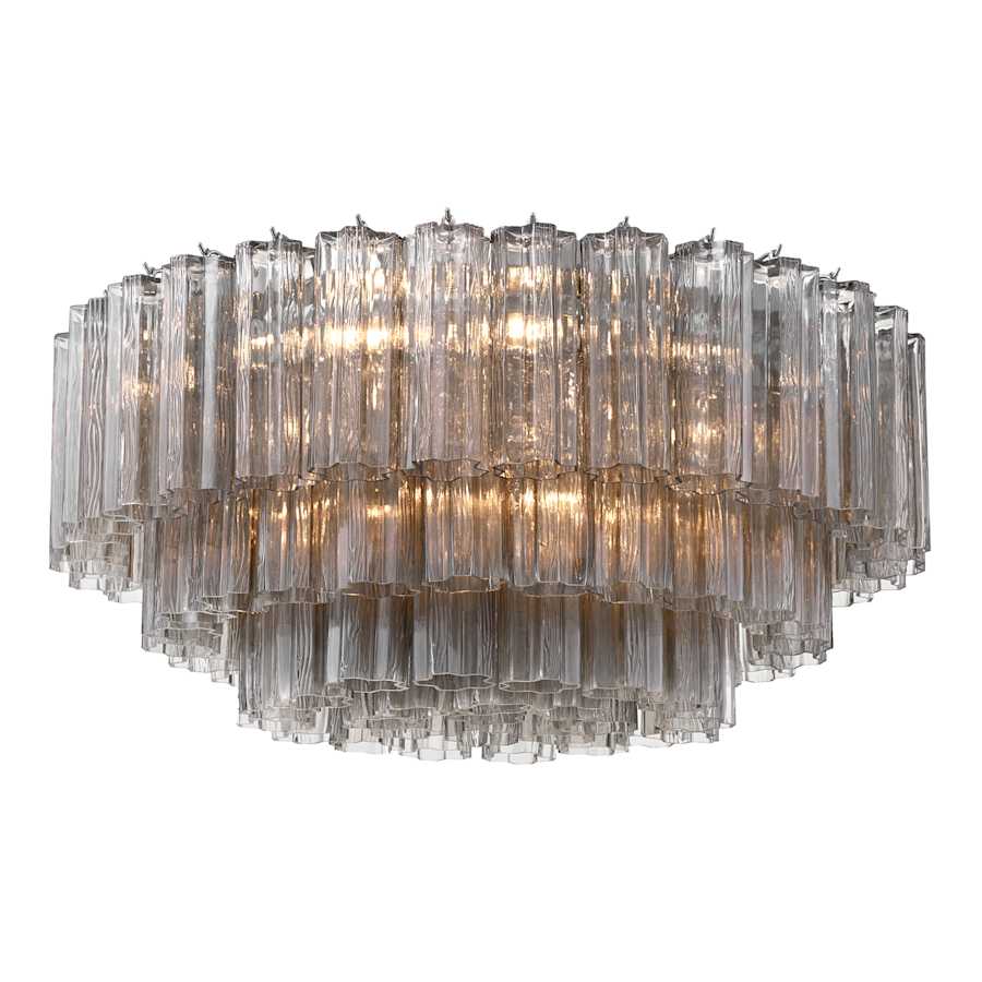 Crystorama Lighting Group Addis 16 Light 32" Wide Flush Mount Ceiling Fixture with Smoke Tronchi Glass - Image 1