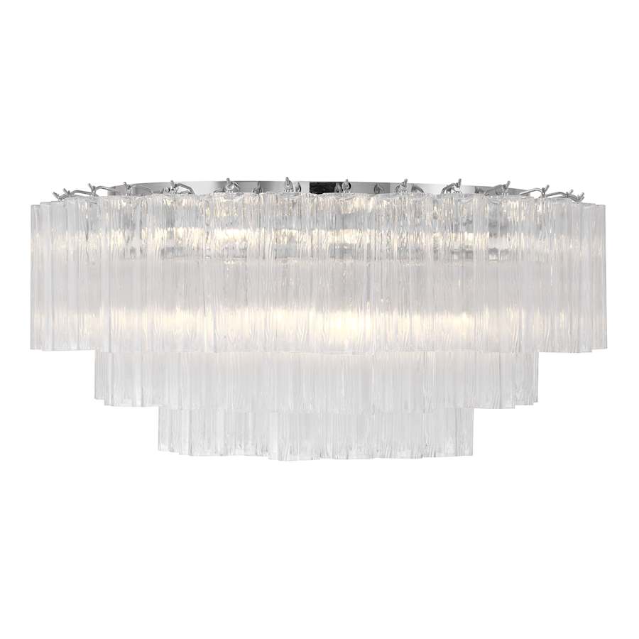Crystorama Lighting Group Addis 16 Light 32" Wide Flush Mount Drum Ceiling Fixture with Clear Tronchi Glass Shade - Image 3