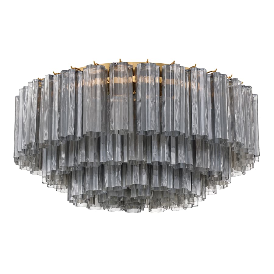 Crystorama Lighting Group Addis 16 Light 32" Wide Flush Mount Ceiling Fixture with Smoke Tronchi Glass - Image 2