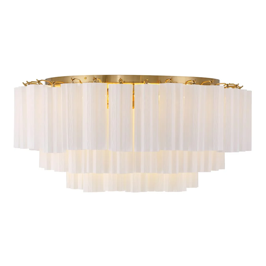 Crystorama Lighting Group Addis 16 Light 32" Wide Flush Mount Drum Ceiling Fixture with Frosted Tronchi Glass Shade - Image 2