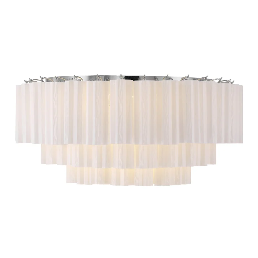 Crystorama Lighting Group Addis 16 Light 32" Wide Flush Mount Drum Ceiling Fixture with Frosted Tronchi Glass Shade - Image 3