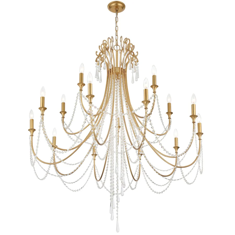 Crystorama Lighting Group Arcadia 15 Light 46" Wide Crystal Candle Style Chandelier with Hand Cut Crystal Accents - Image 2