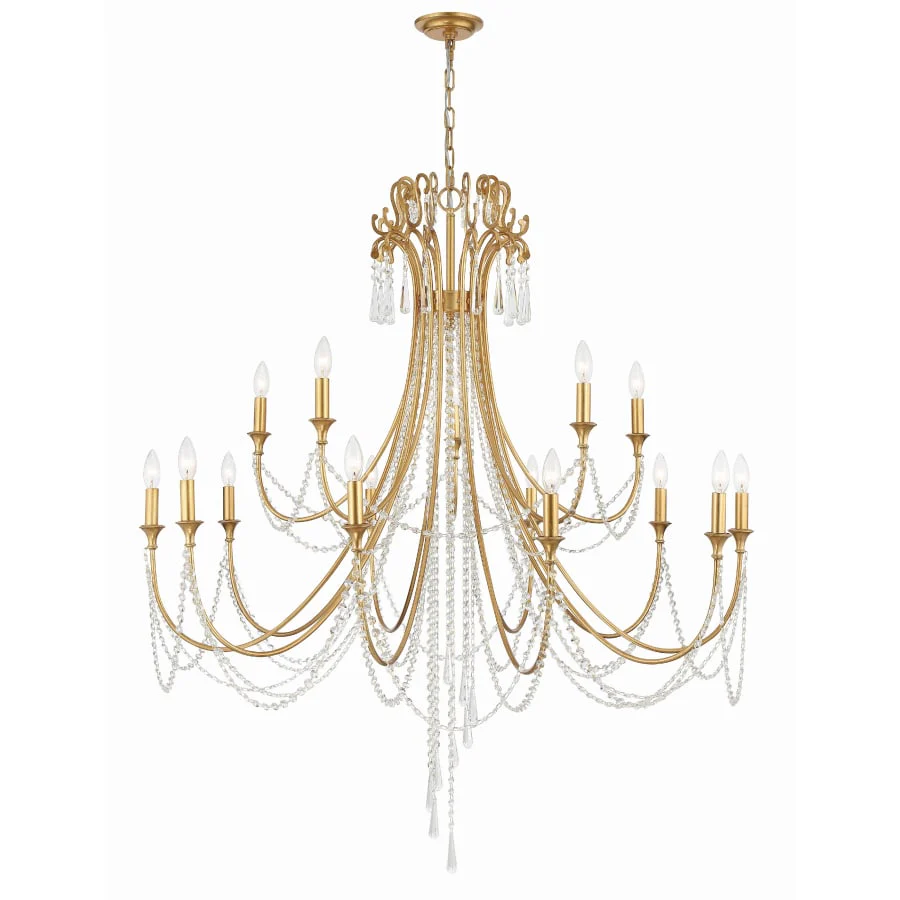Crystorama Lighting Group Arcadia 15 Light 46" Wide Crystal Candle Style Chandelier with Hand Cut Crystal Accents - Image 1