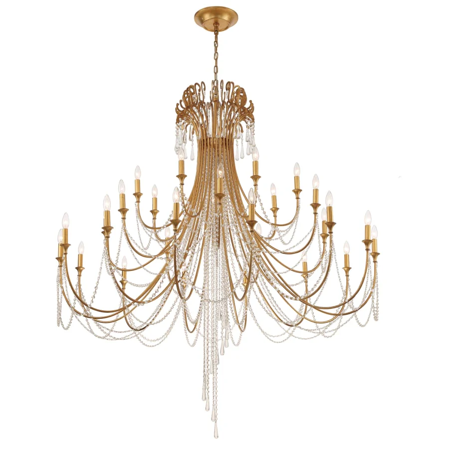 Crystorama Lighting Group Arcadia 28 Light 61" Wide Crystal Candle Style Chandelier with Hand Cut Crystal Accents - Image 2