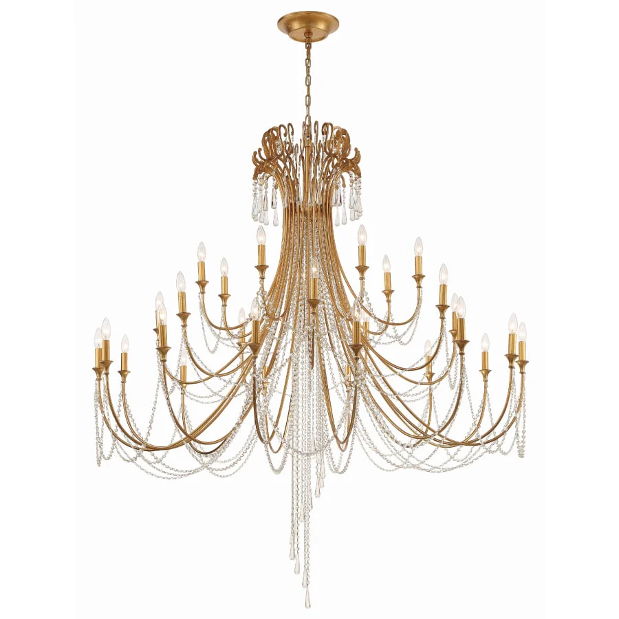 Crystorama Lighting Group Arcadia 28 Light 61" Wide Crystal Candle Style Chandelier with Hand Cut Crystal Accents - Image 1