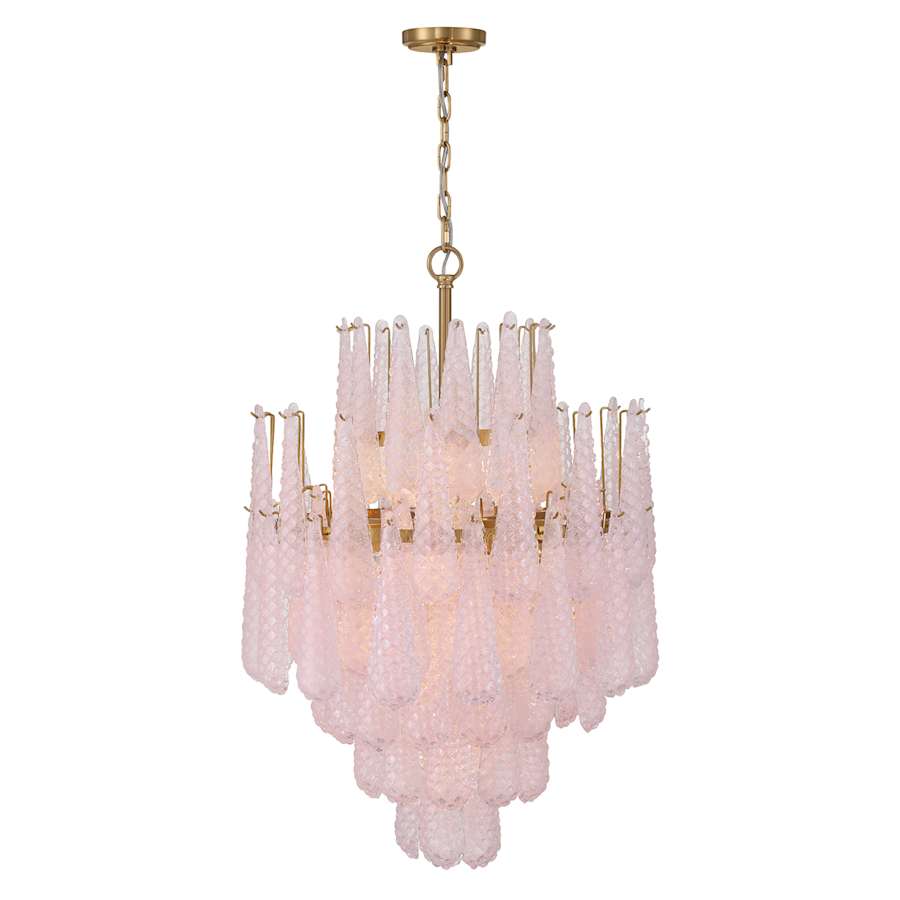 Crystorama Lighting Group Ollie 16 Light 26" Wide Waterfall Chandelier with Textured Sand Glass Shade - Image 2