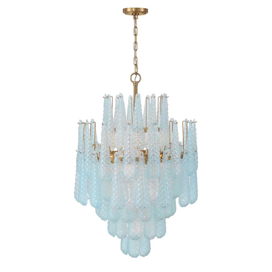 Crystorama Lighting Group Ollie 16 Light 26" Wide Waterfall Chandelier with Textured Sand Glass Shade - Image 3