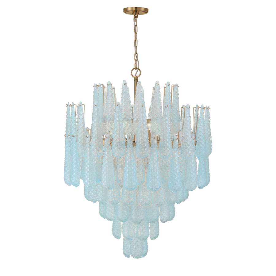 Crystorama Lighting Group Ollie 21 Light 33" Wide Waterfall Chandelier with Textured Sand Glass Shade - Image 3