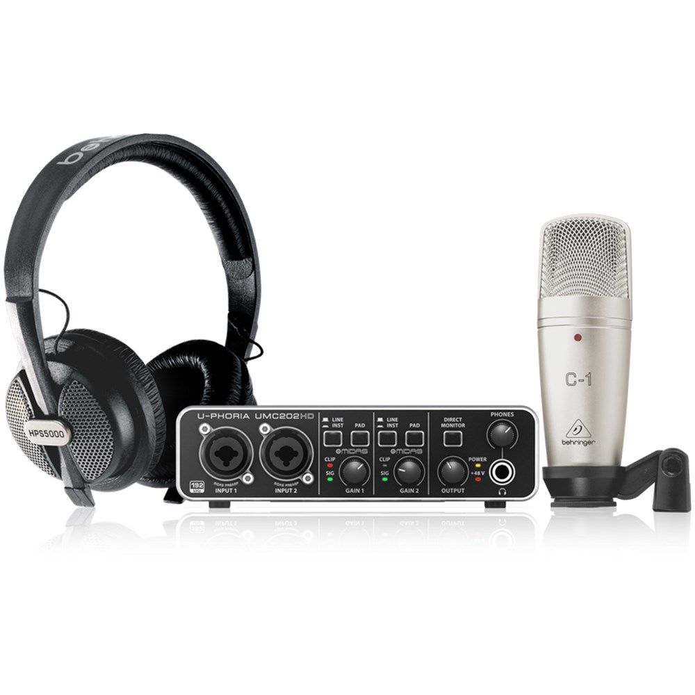 Behringer U-Phoria Studio Pro Complete Recording Bundle w/ Interface, Mic & Headphones - Image 1