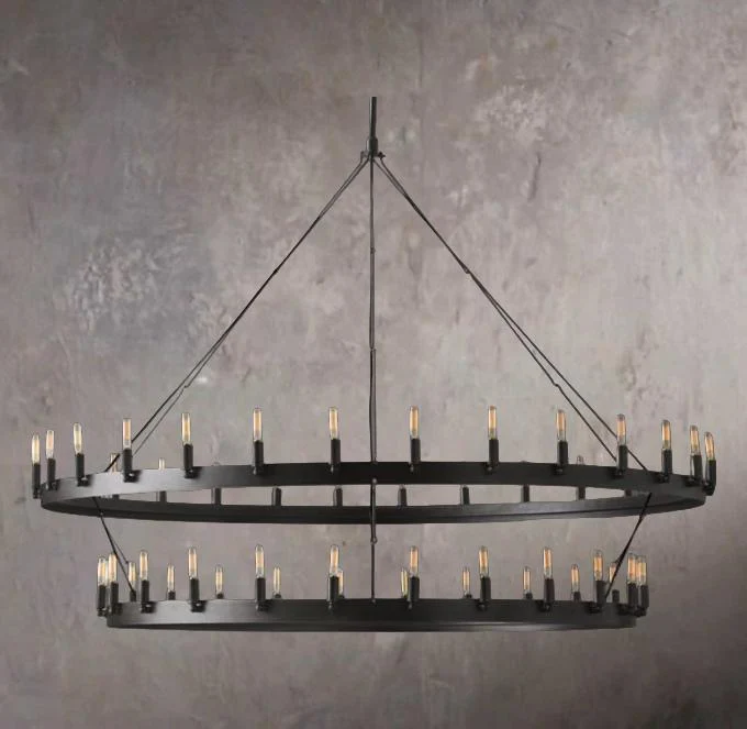 Camino Retro Edison Bulb Double-Tier Chandelier 63" - Image 2