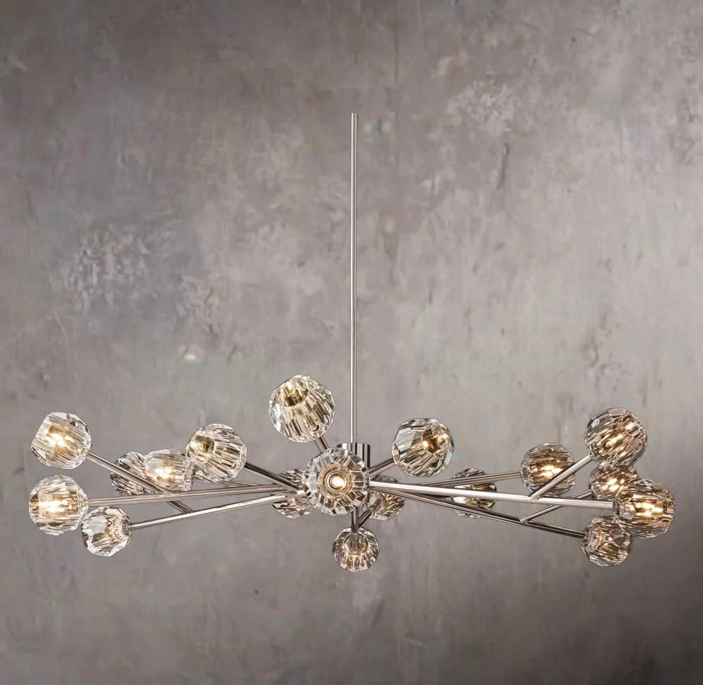 Crystal Sphere Clear Glass Circular Chandelier 60" - Image 2