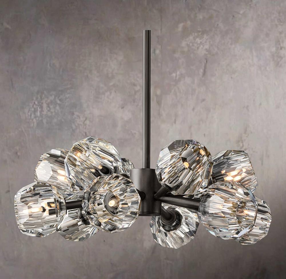 Crystal Sphere Clear Glass Round Chandelier 24" - Image 3