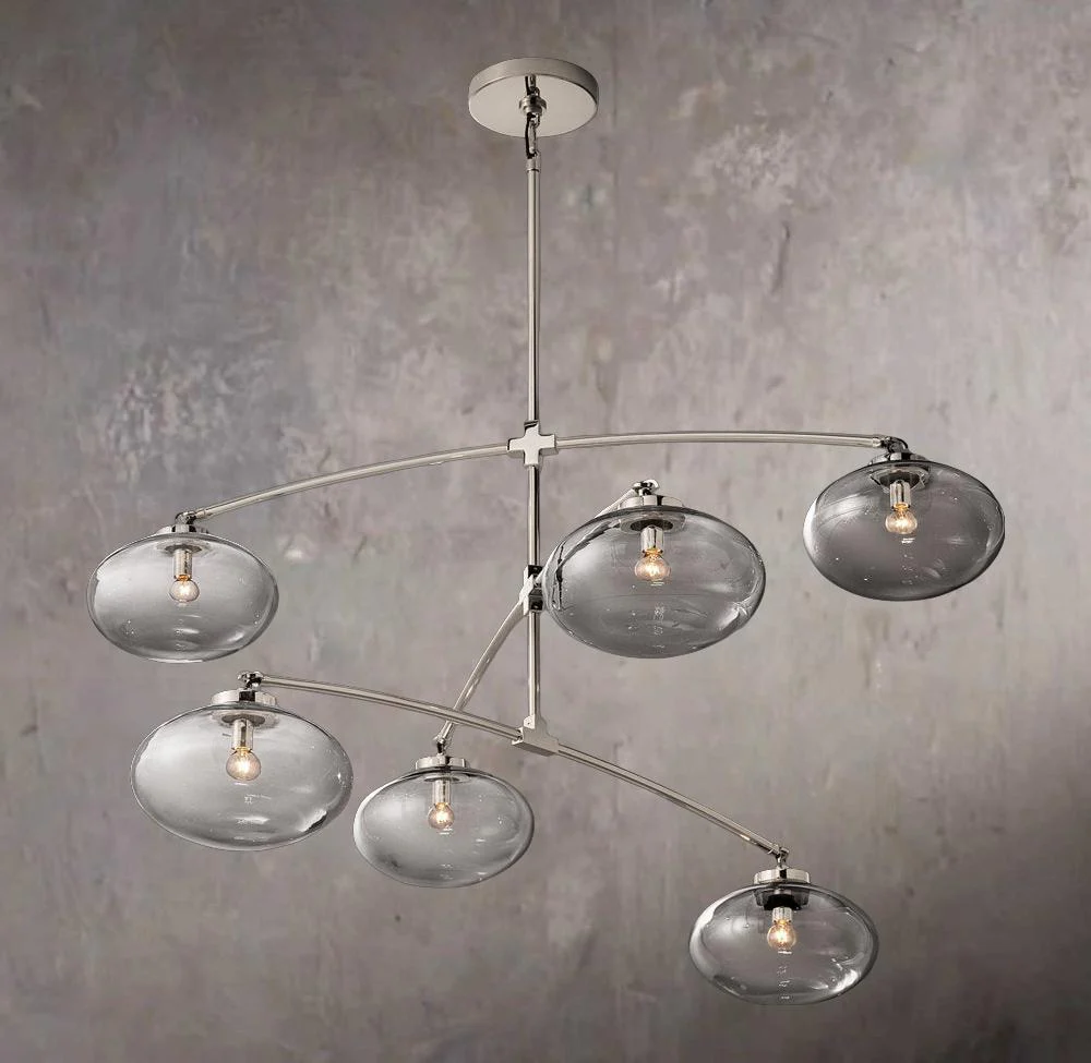 Cabretta Transparent Glass Mobile Round Chandelier - Image 2