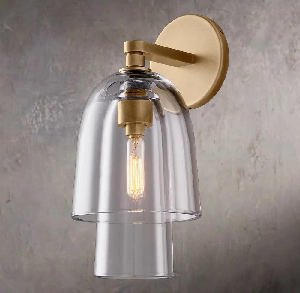 Blome Transparent Glass Flute Wall Sconce