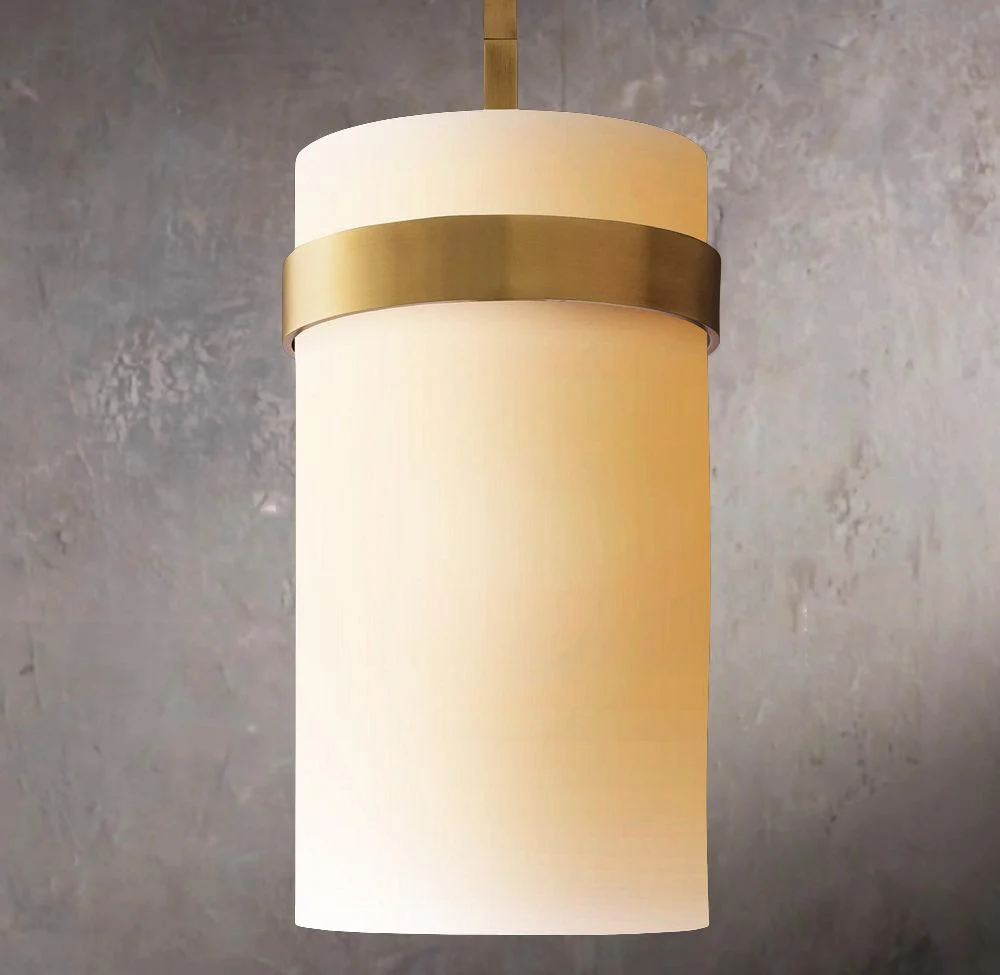 Ravelle Frosted Glass Hanging Pendant Lamp 8" - Image 1