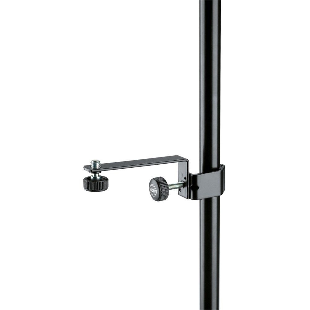 Konig & Meyer 238 Microphone Holder w/ 3/8" Threaded Bolt Goosenecks & Mic Clips (Black) - Image 1