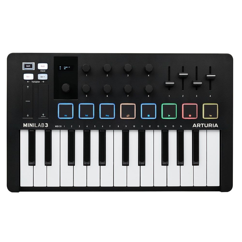 Arturia MiniLab Mk3 25-Key Universal MIDI Controller (Black) - Image 1