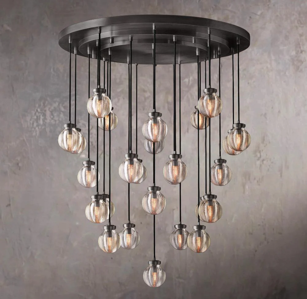 38″ Spherical Pearl Pendant Light Chandelier