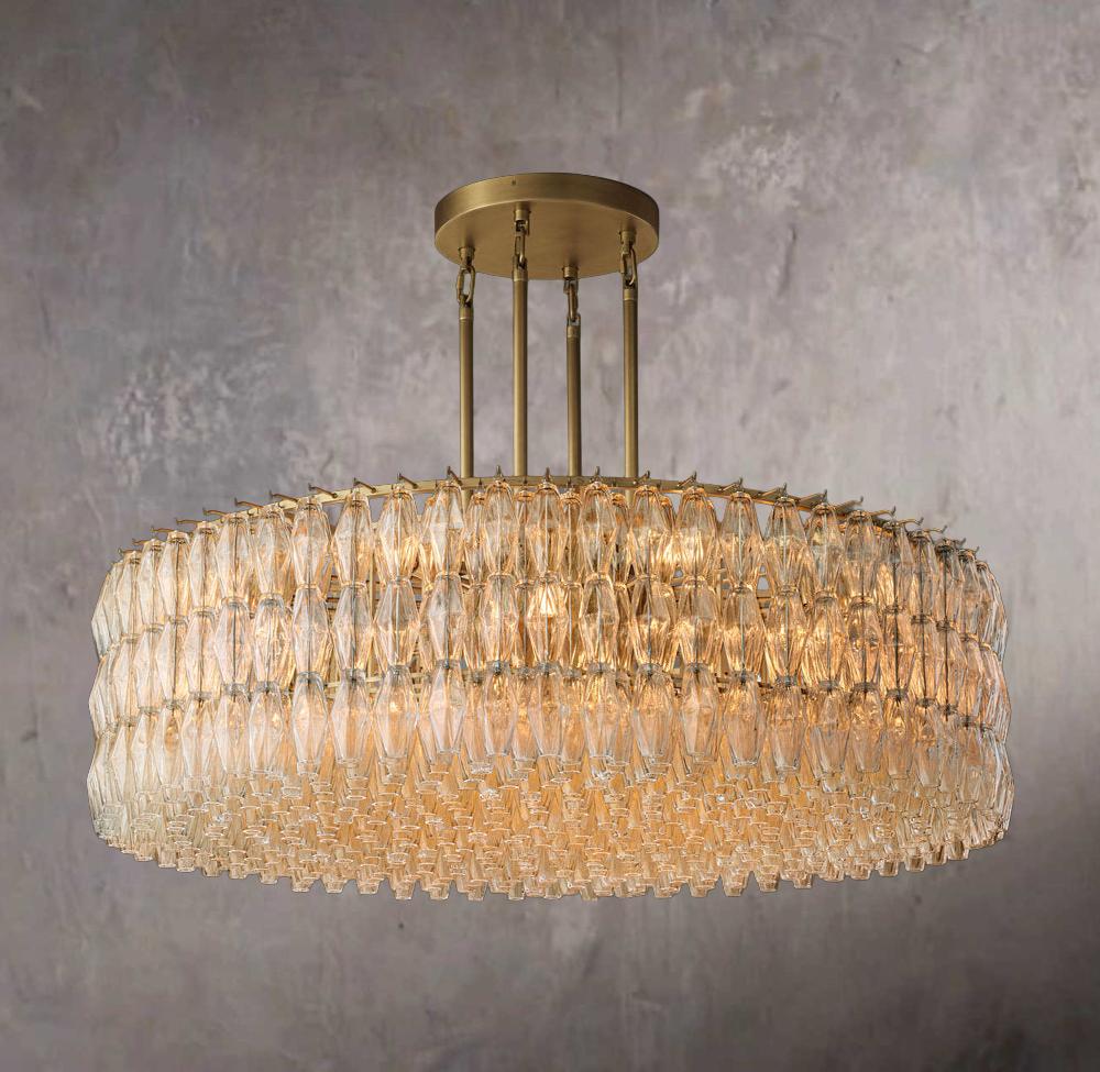 Chiara Transparent Glass Circular Chandelier 62" - Image 1