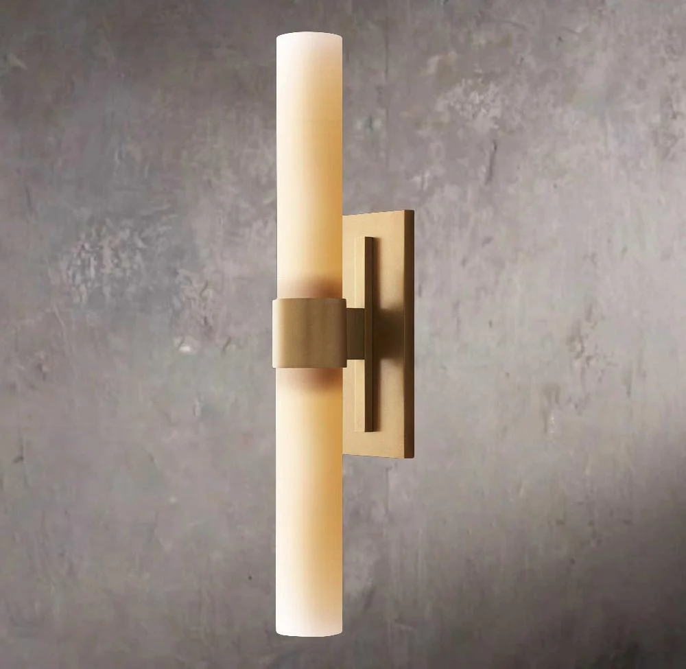 Ravelles Opal Milk Glass Linear Wall Sconce