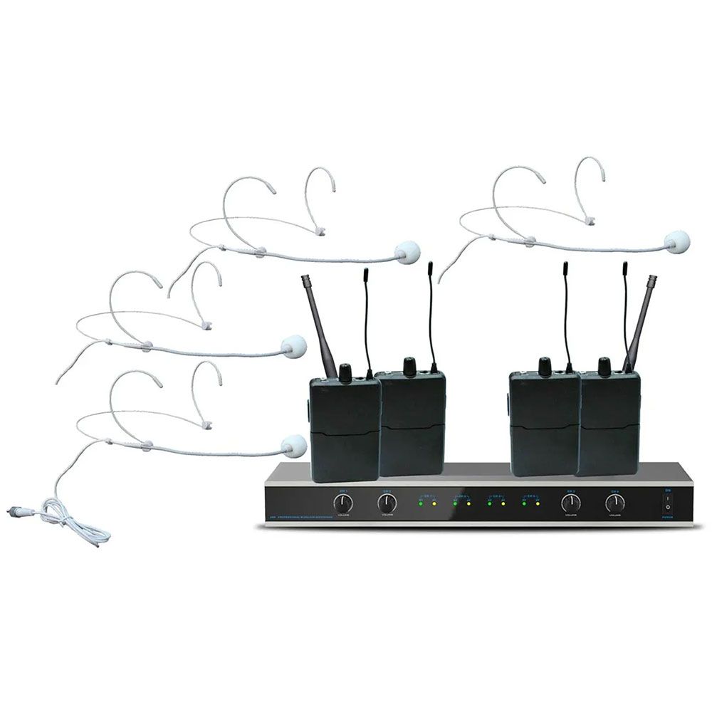E-lektron IU-4011H UHF 4 Ch 4 x Heastset & Bodypack set - Image 1