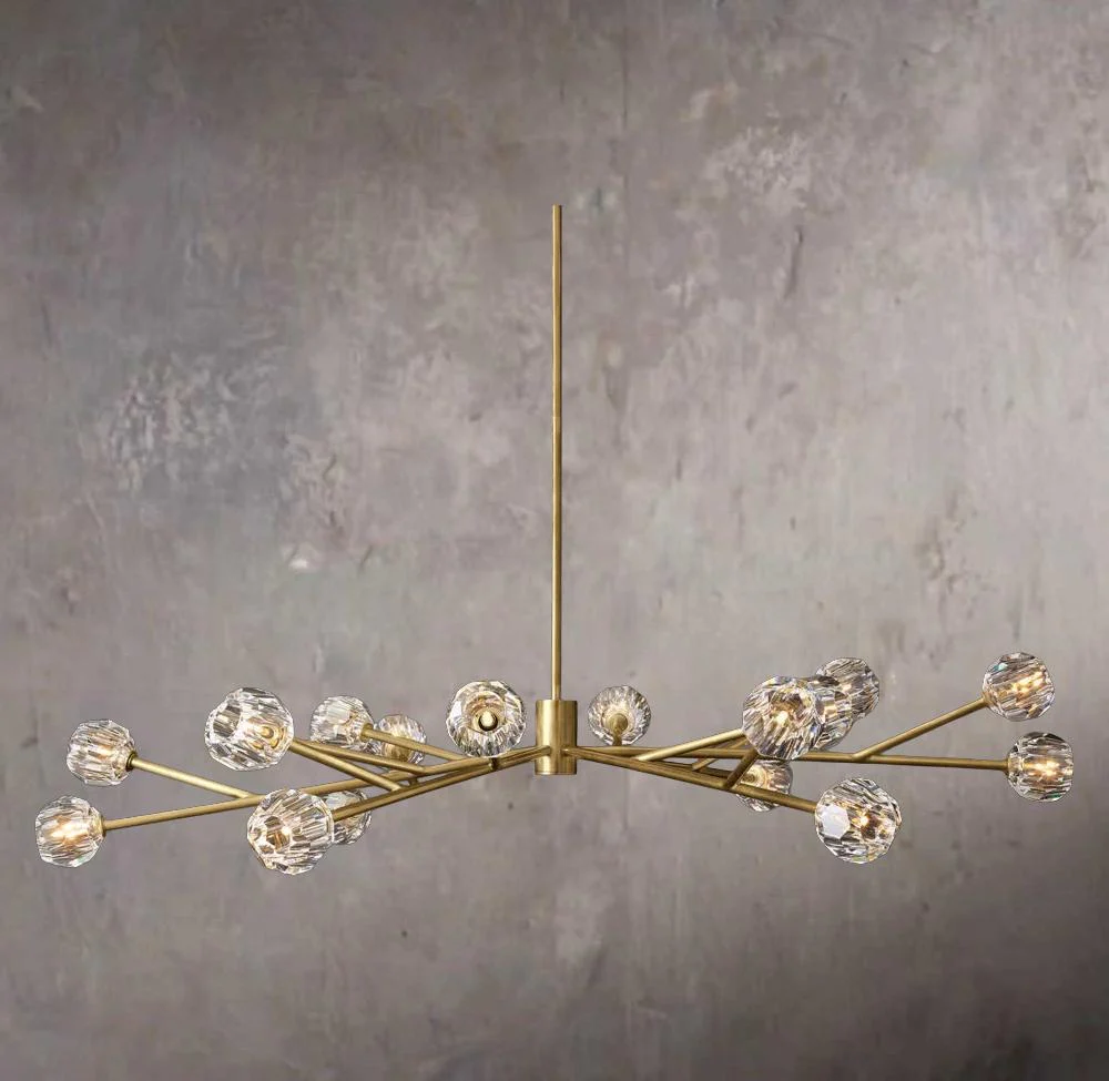 Crystal Globe Clear Glass Round Chandelier 72" - Image 1
