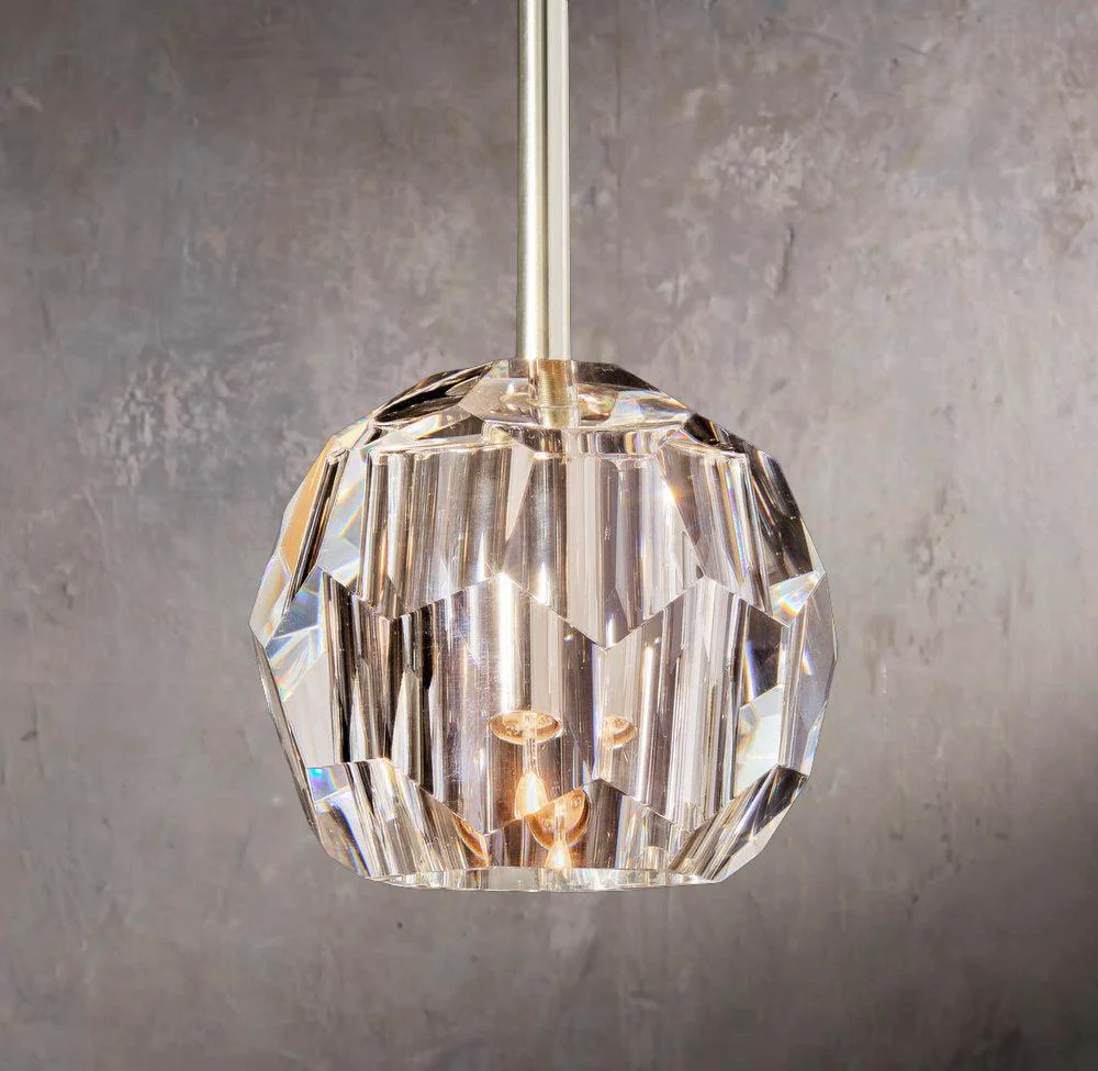 Transparent Crystal Orb Glass Bar Necklace Pendant - Image 2