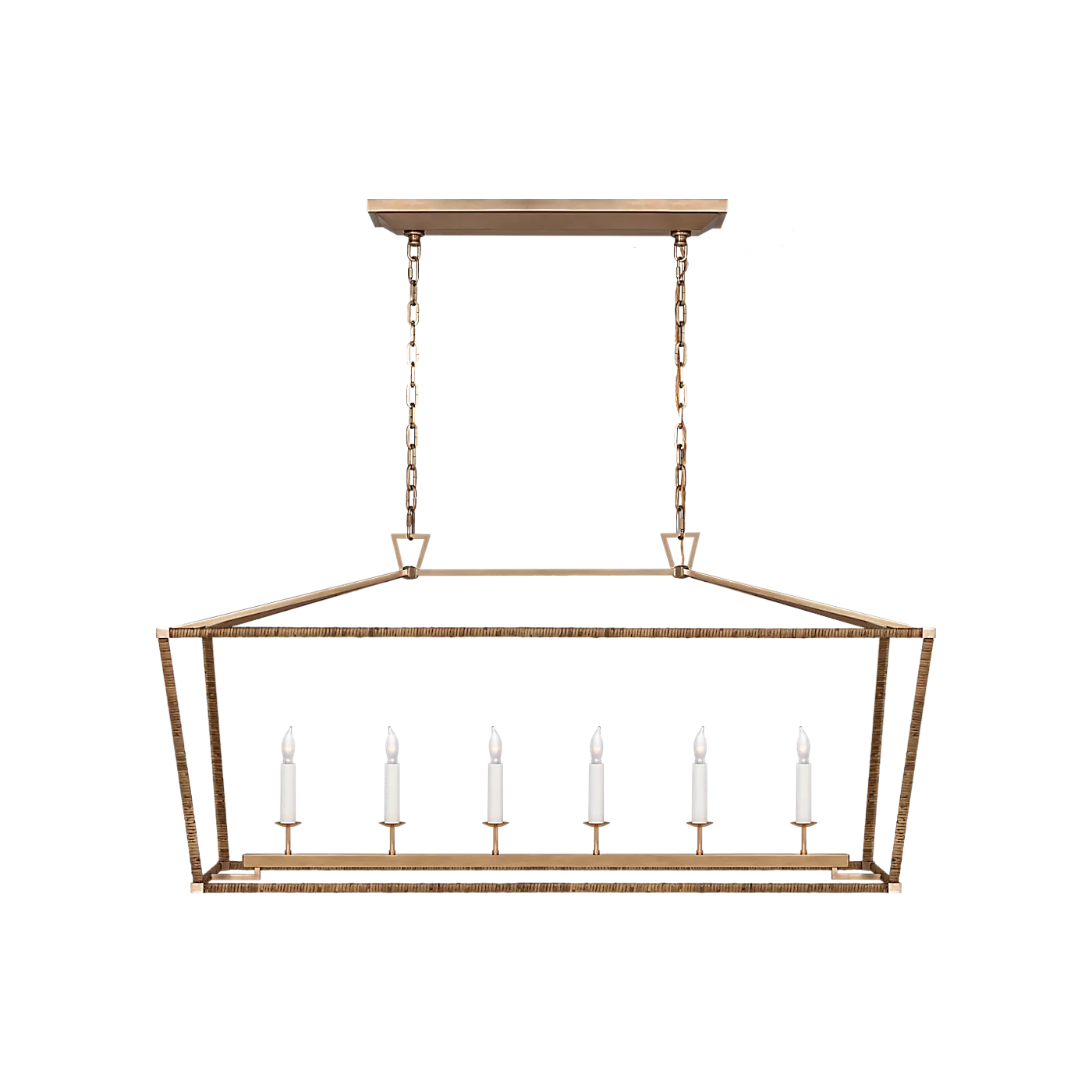 Darlana Large Rattan Wrapped Linear Lantern - Image 1