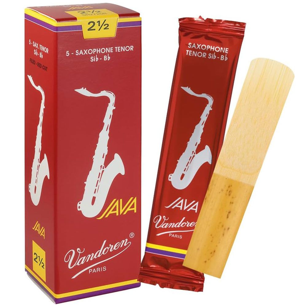 Vandoren Java Red Cut Tenor Sax Reeds Strength 2.5 5 Pack - Image 1