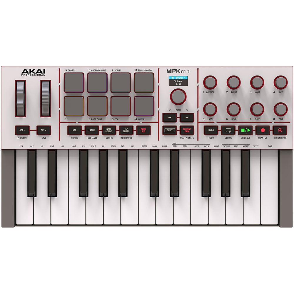 Akai MPK Mini mk4 Compact Keyboard & Pad Controller w/ Encoders & Software (Grey) - Image 1