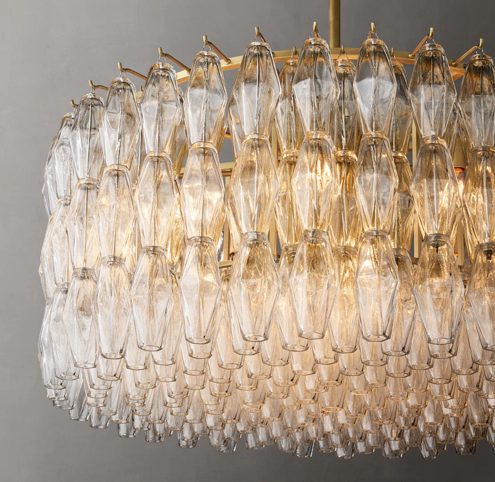 Chiara Transparent Glass Circular Chandelier 62" - Image 3