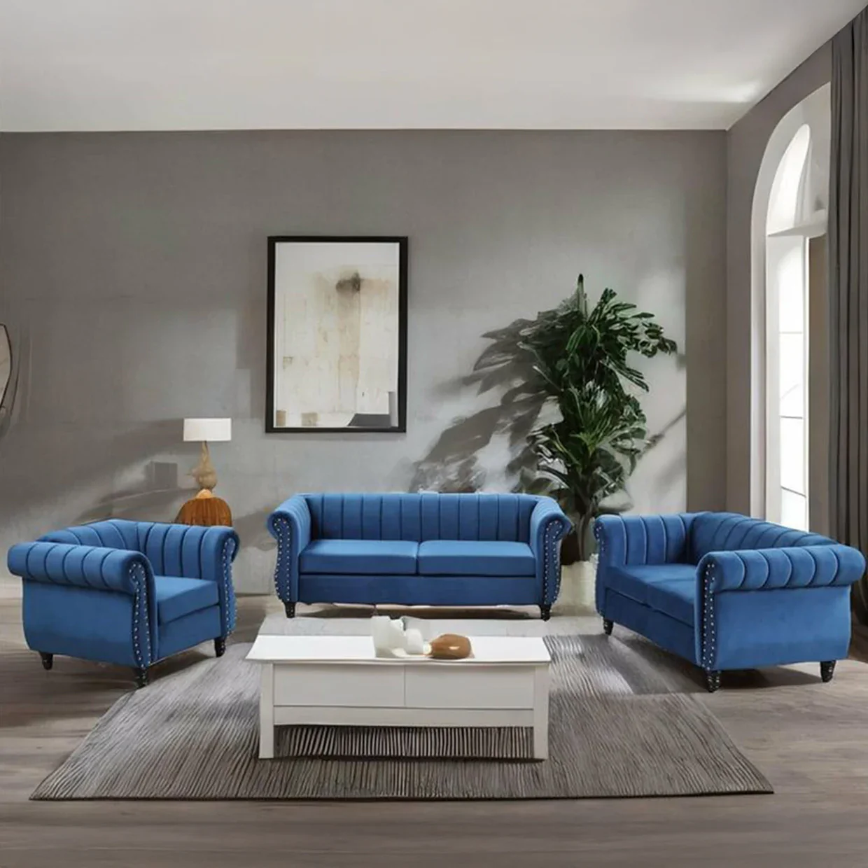 طقم أنتريه خشب زان - 3 قطع - DECO422 - Image 1