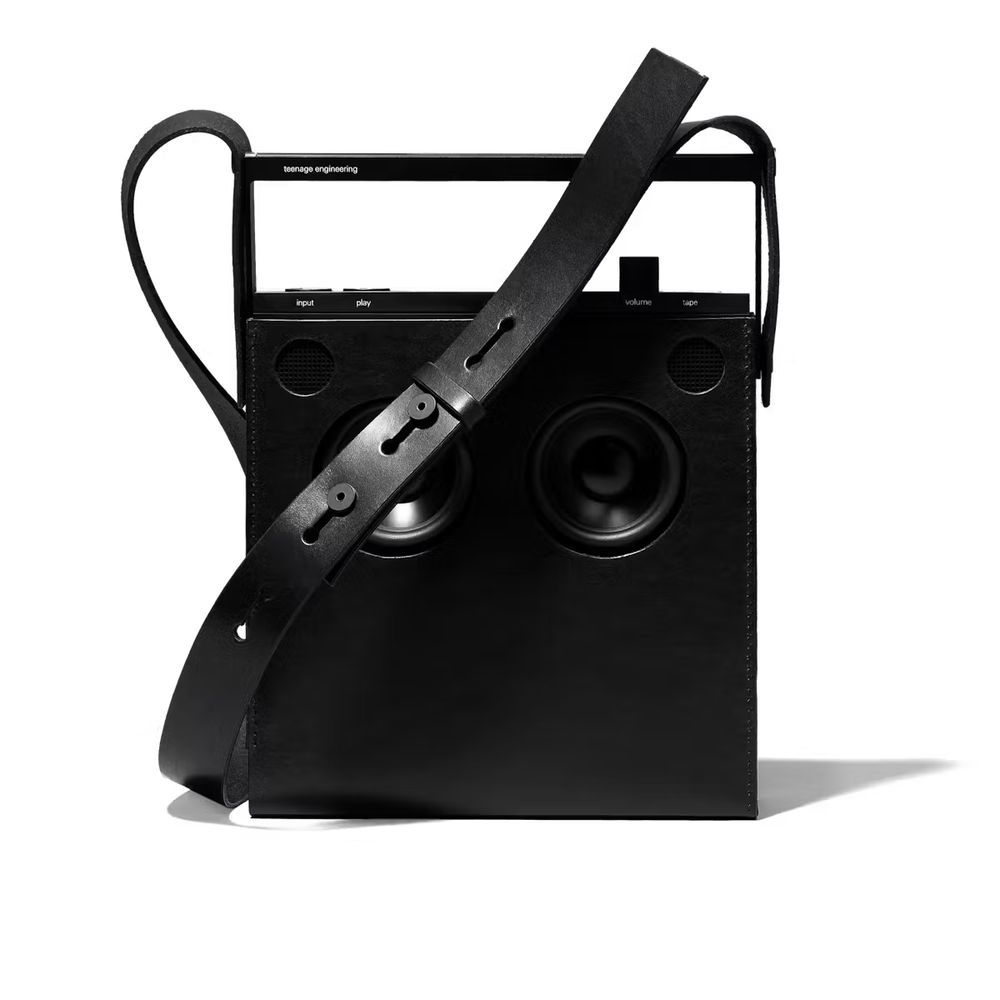 Teenage Engineering OB-4 Leather Bag & Strap (Black) - Image 1