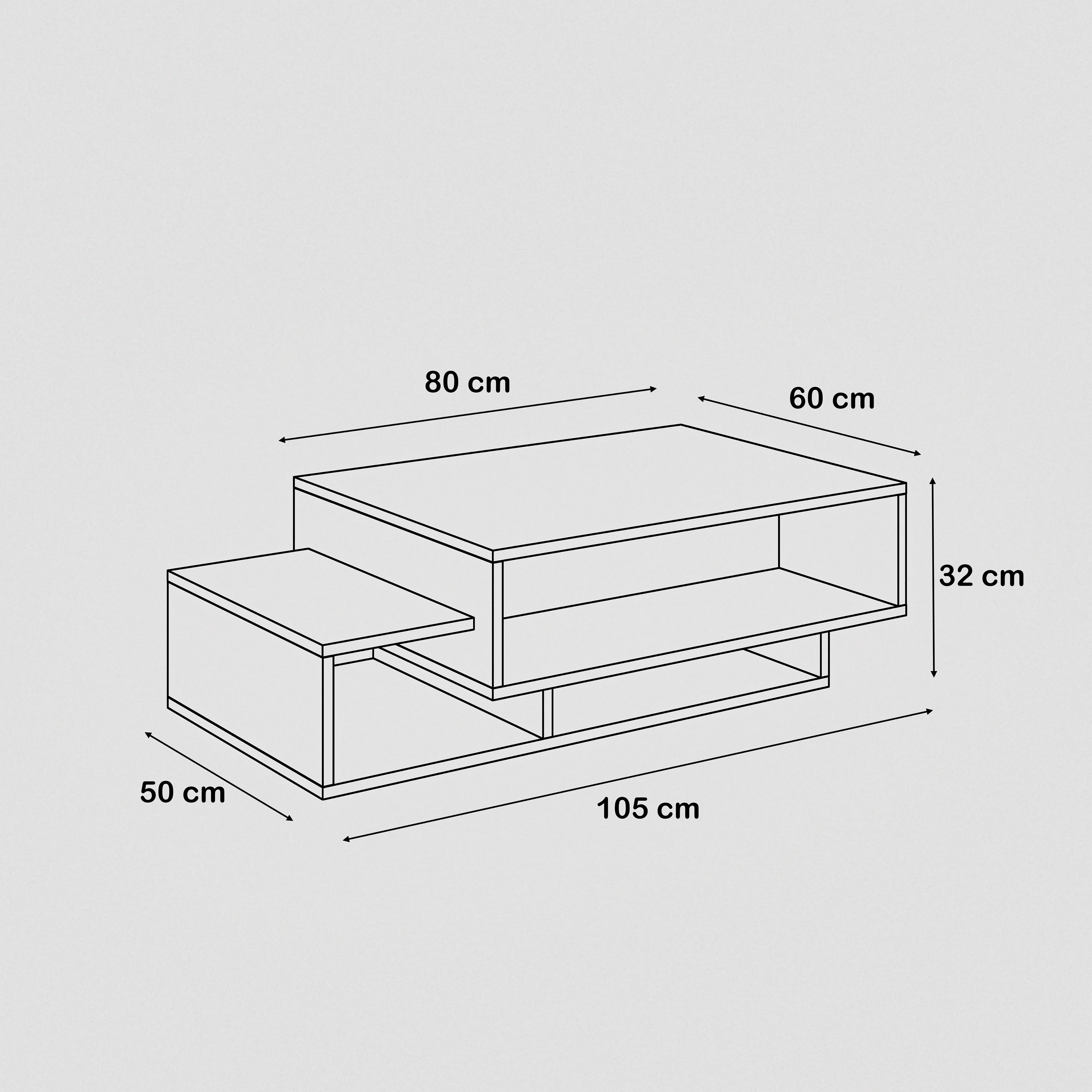 ترابيزة قهوة 60×105سم- ZAF64 - Image 2